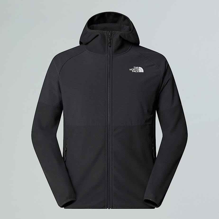 The North Face Men's Glacier Heavyweight Full-zip Hooded Fleece Asphalt Grey-asphalt Grey-tnf Black