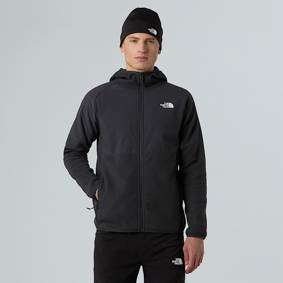 The North Face Men's Glacier Heavyweight Full-zip Hooded Fleece Asphalt Grey-asphalt Grey-tnf Black