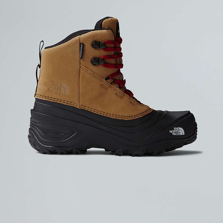The North Face Kids' Chilkat V Lace Waterproof Hiking Boots Almond Butter-tnf Black