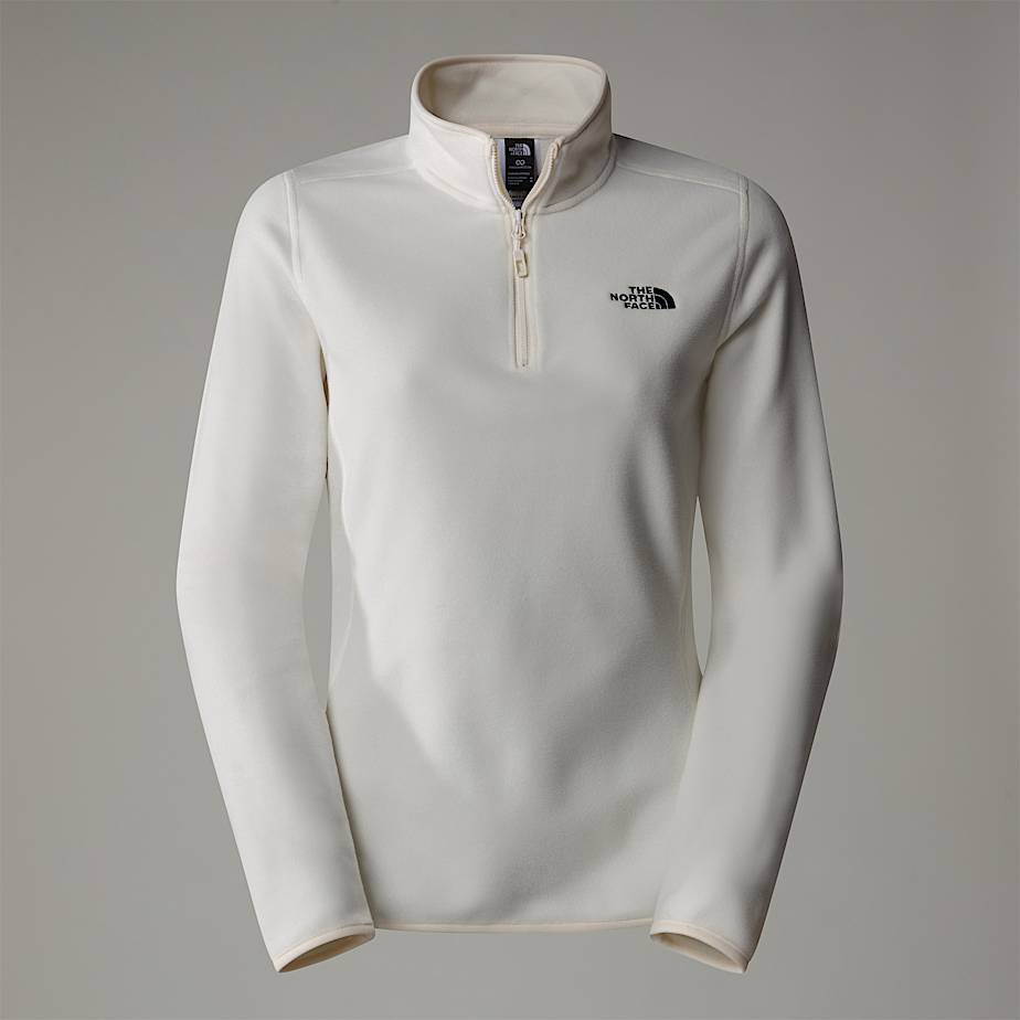 The North Face 100 Glacier Fleece Mit 1/4-Langem Rv FüR Damen White Dune-Npf GrößE Xl Female-image