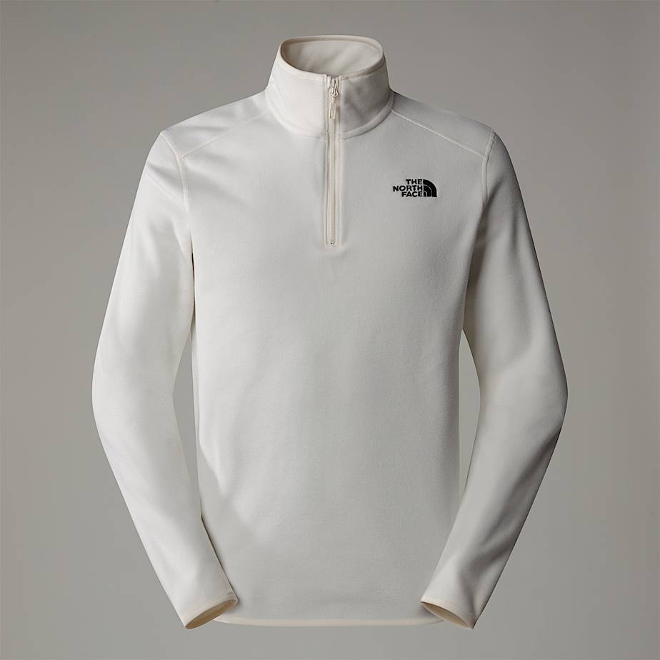 The North Face Men's 100 Glacier 1/4 Zip Fleece White Dune-npf