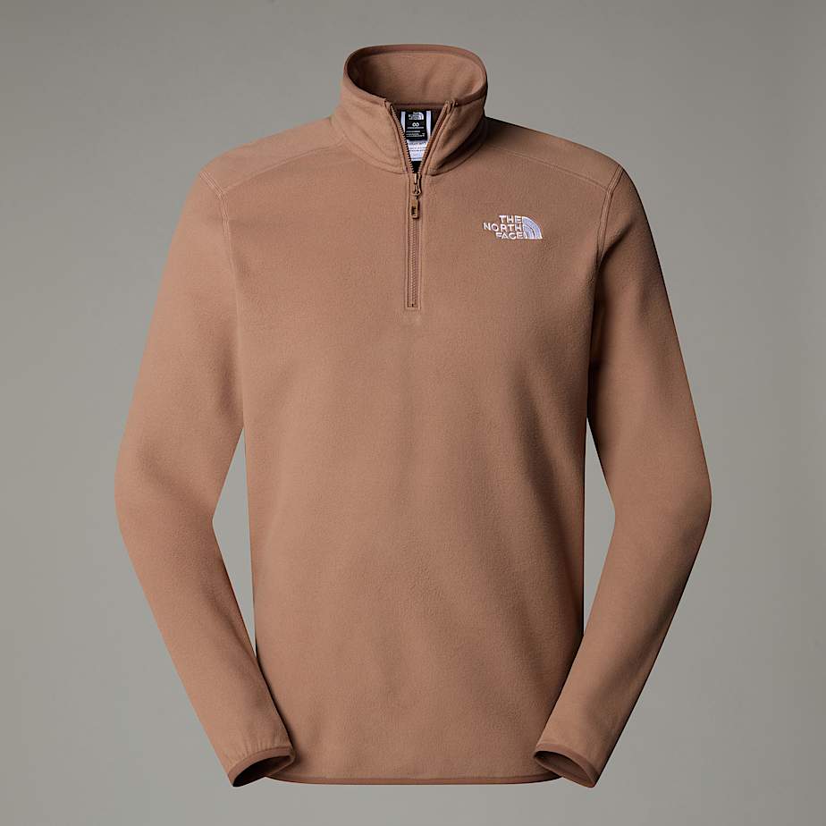 The North Face 100 Glacier Fleece Mit 1/4-langem Rv Für Herren Latte 