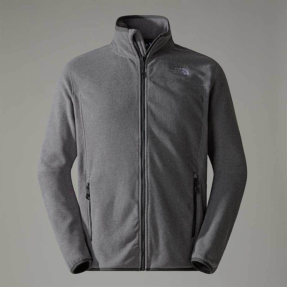The North Face 100 Glacier Fleece Mit Durchgehendem Rv FüR Herren Tnf Medium Grey Heather-Npf GrößE S Male-image