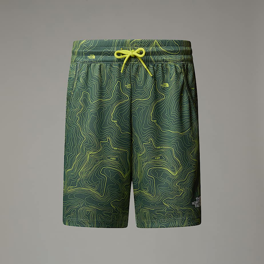 The North Face Never Stop Shorts Für Jungen Duck Green Tnf Topo Print 