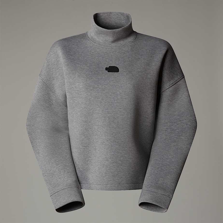 The North Face Women's Mock Neck Sweatshirt Metallic Silver Heather