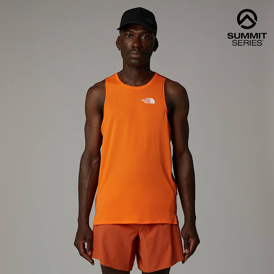 The North Face Men’s Summit High Trail Run Tank Top Digital Orange-iron Bronze