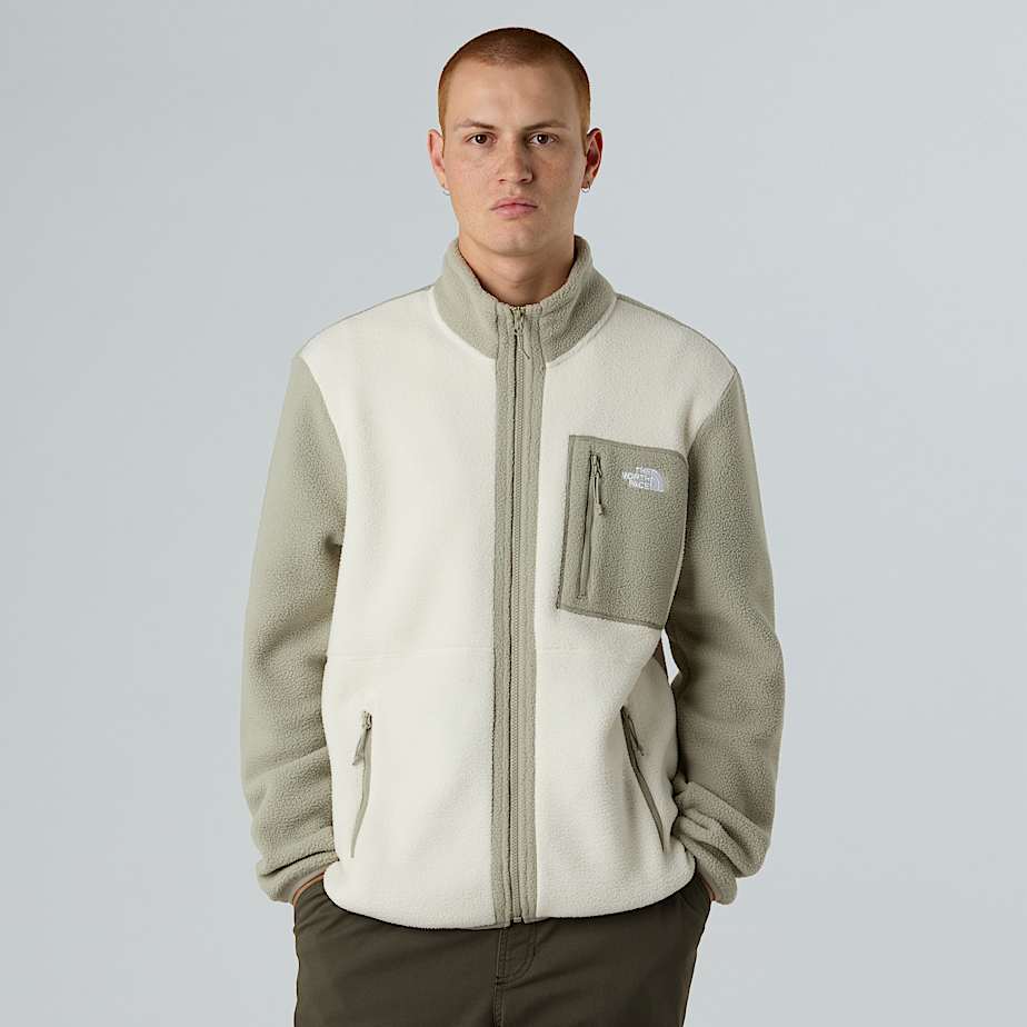 The North Face Men’s Yumiori Full-zip Fleece Jacket White Dune-clay Grey-clay Grey