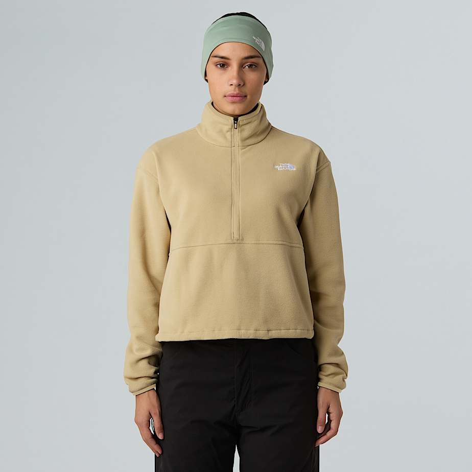 The North Face Glacier Kurzer Fleece Mit 1/2-langem Rv Für Damen Khaki Stone 