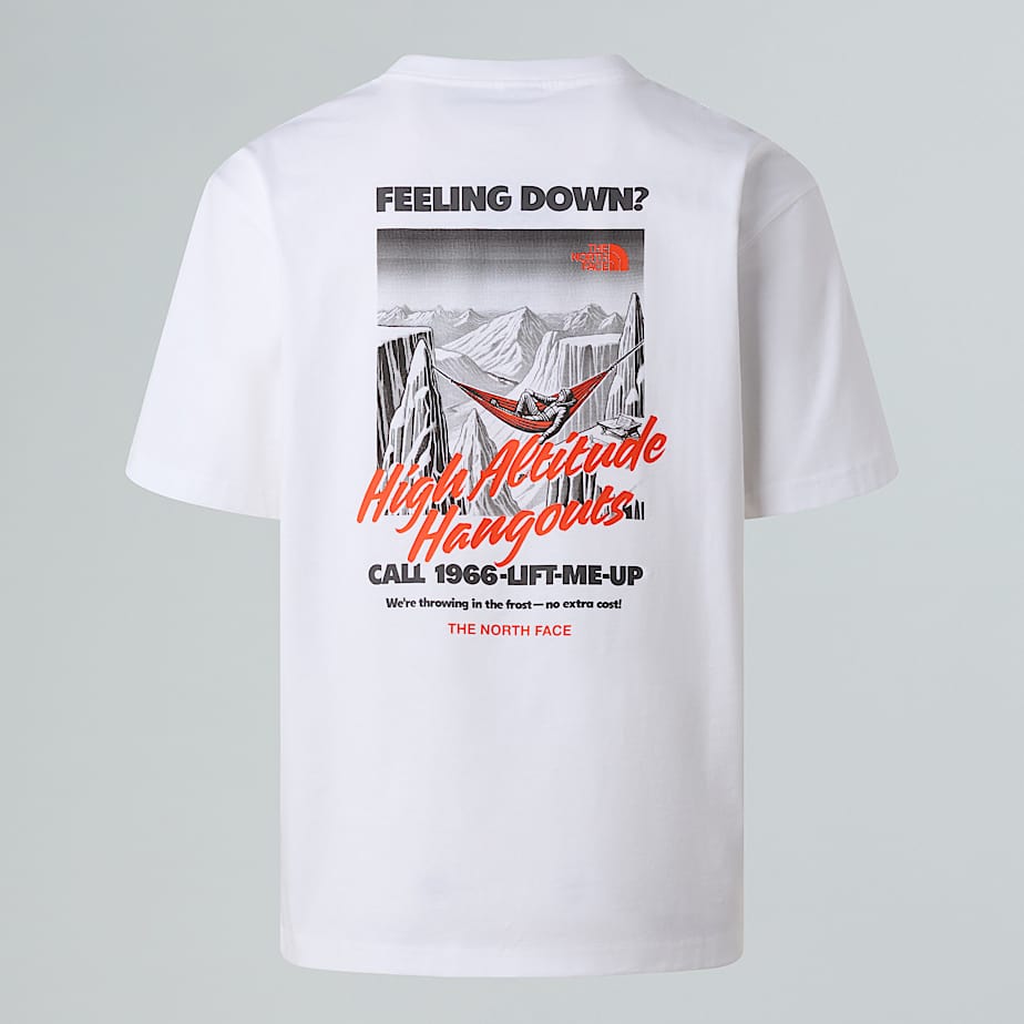 The North Face Men's Tnf Adventure Relaxed T-shirt White Dune-mandarin Red