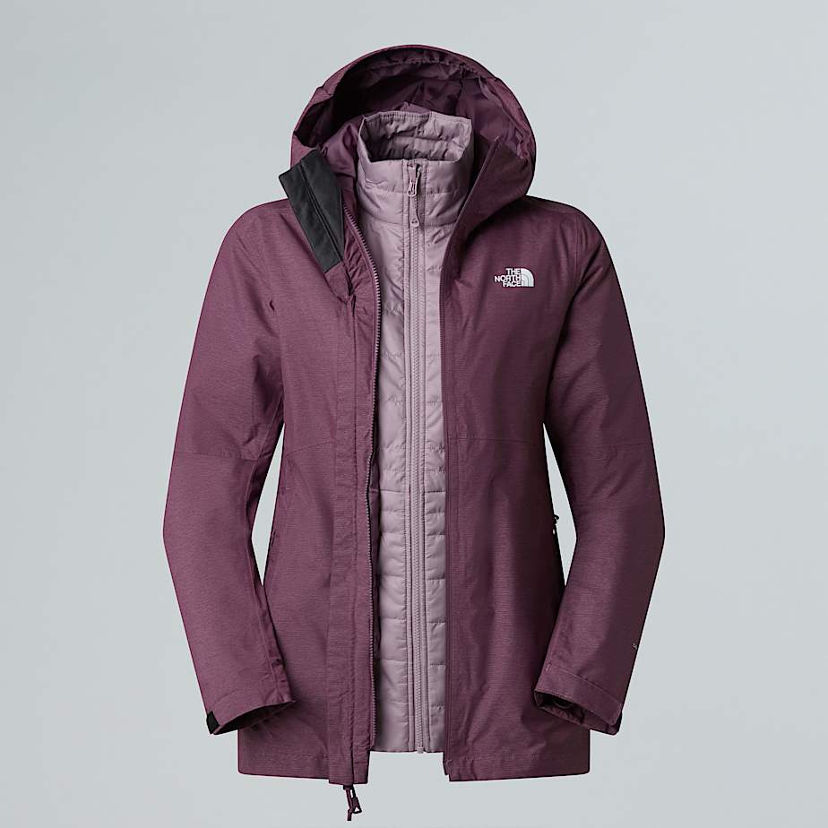 The North Face Women's Hikesteller Triclimate 3-in-1 Jacket Midnight Mauve White Heather-purple Chalk