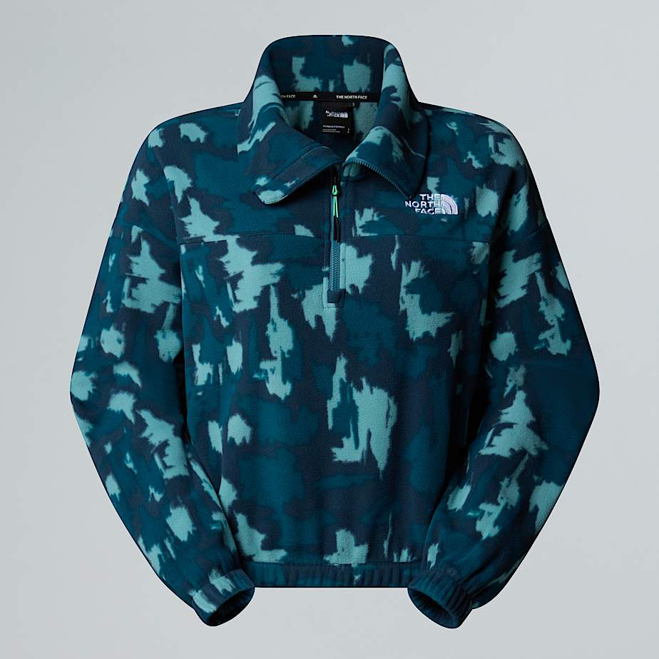 The North Face Women's Mountain Athletics 1/2 Zip Printed Fleece Deep Cypress Painted Mountains Print