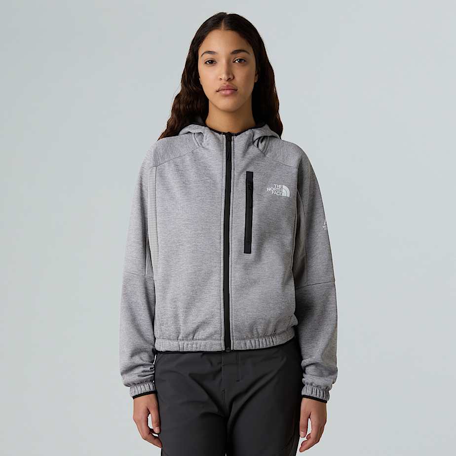 The North Face Mountain Athletics Kapuzenfleece Mit Durchgehendem Rv FüR Damen Tnf Pale Grey Heather-Meld Grey GrößE L Female-image
