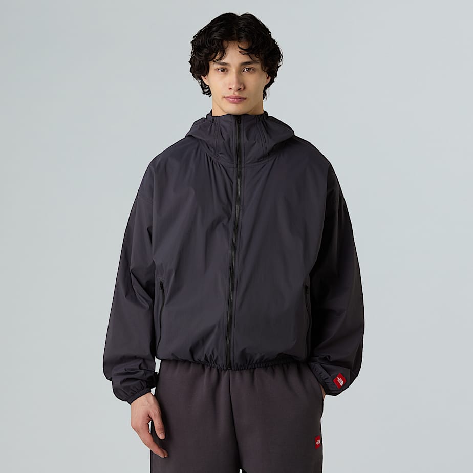 The North Face Men's Red Box Packable Hooded Wind Jacket Obsidian