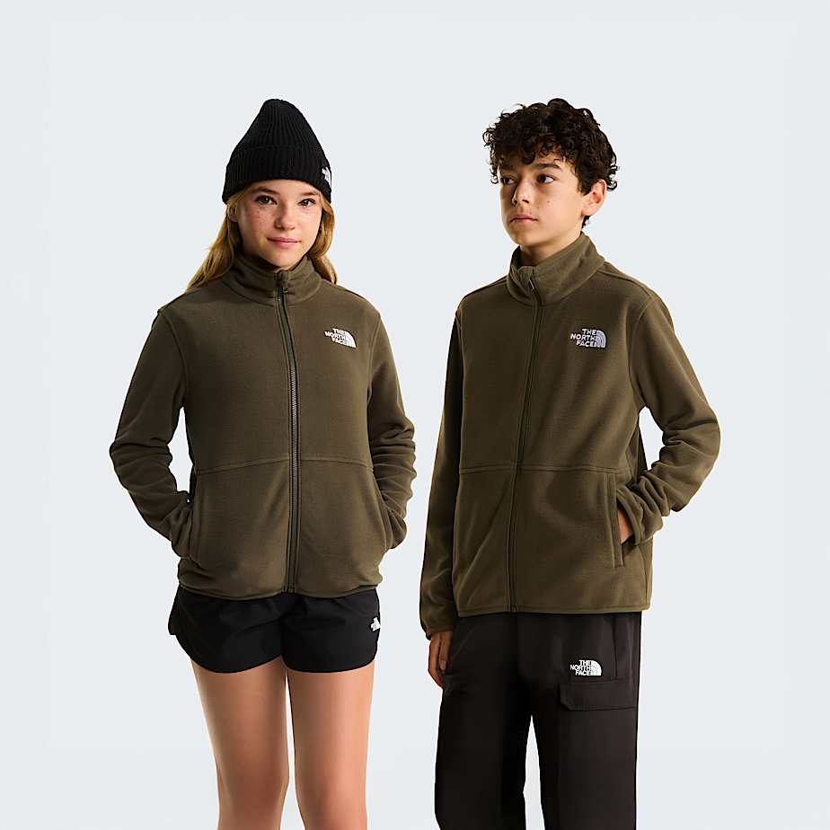 The North Face Glacier Fleece-jacke Mit Zip-in-funktion Für Jugendliche New Taupe Green 