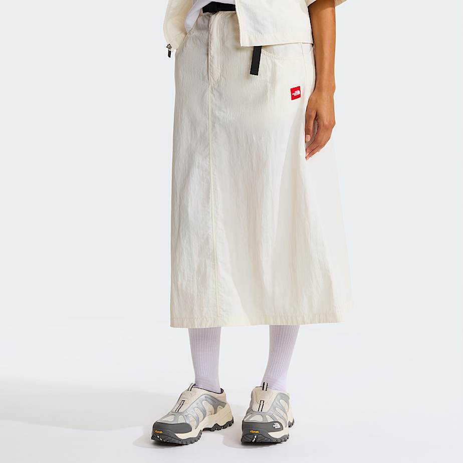 The North Face Women's Red Box Nylon Belted Skirt White Dune