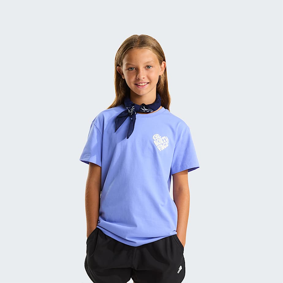 The North Face Brand Proud Relaxt Geschnittenes T-shirt Für Mädchen Periwinkle Glow 