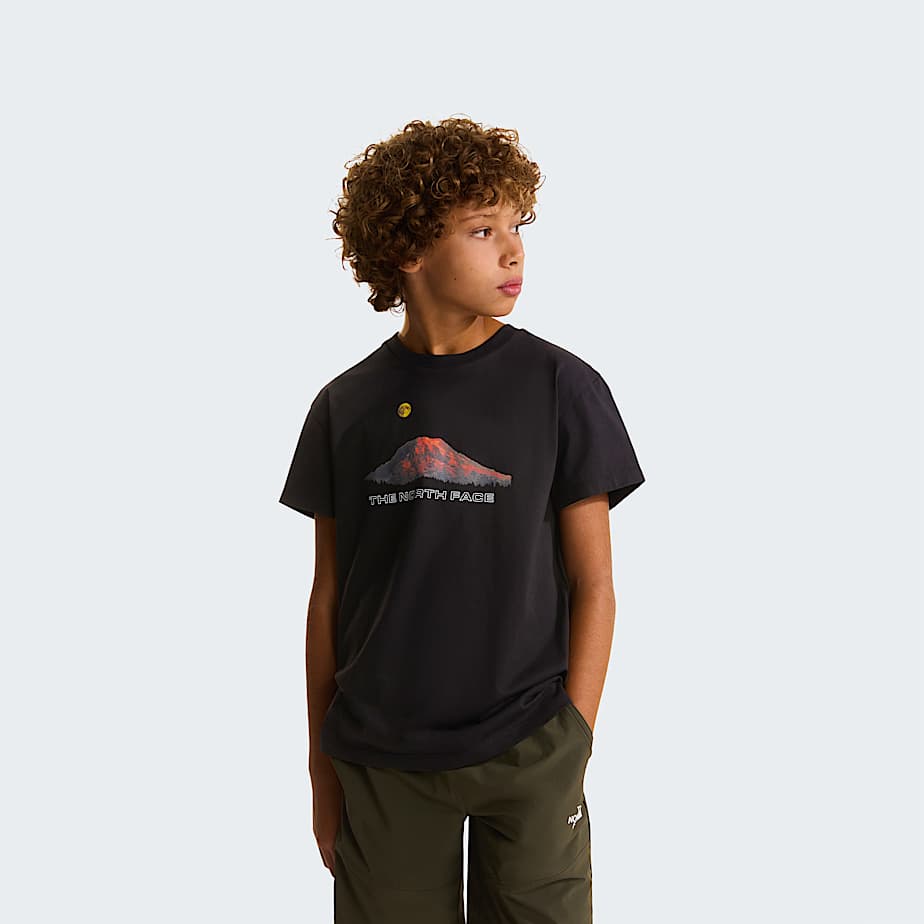 The North Face Mountain Night Relaxt Geschnittenes T-shirt Für Jungen Tnf Black 