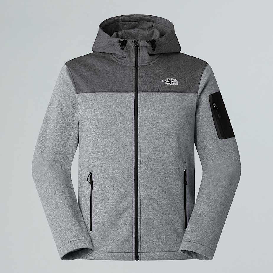The North Face Tech Emilio Fleecejacke Für Herren Tnf Black Heather-mid Grey Light Heather 