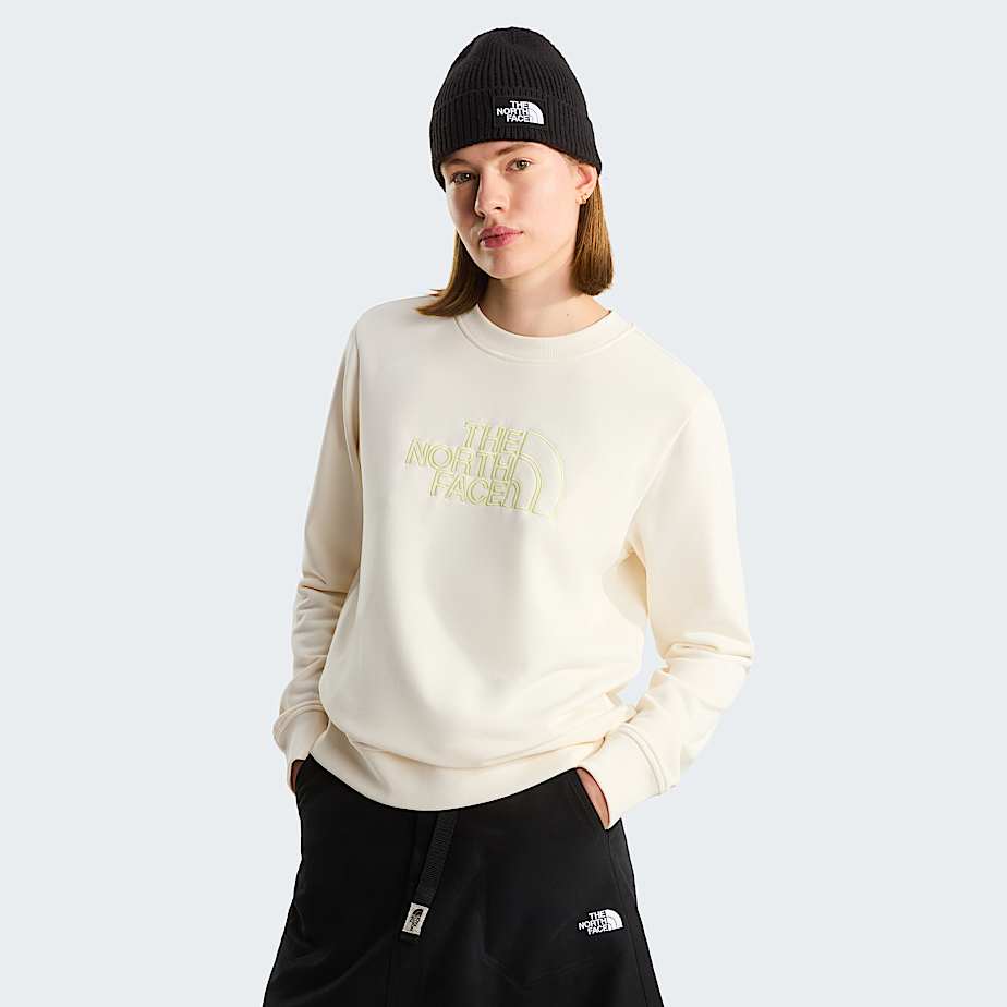The North Face Womenâ€™s Drew Peak Light Sweatshirt White Dune-lemon Mist