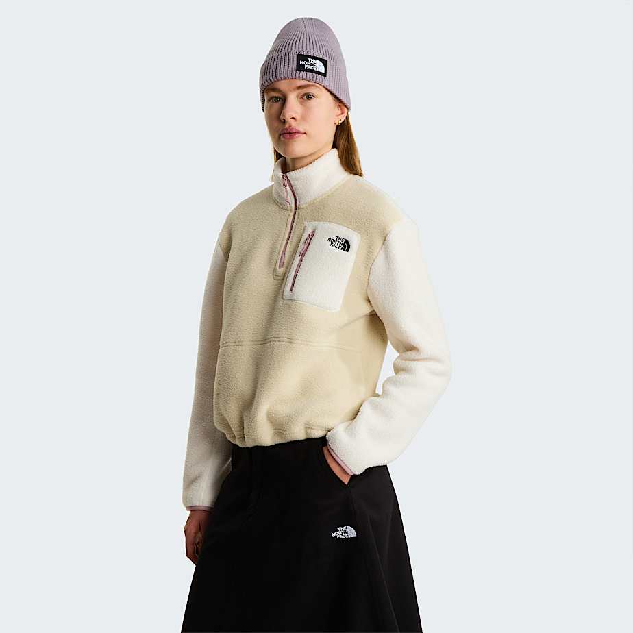 The North Face Women's Yumiori 1/4 Zip Fleece Jacket Desert Stone-white Dune-metal Pink