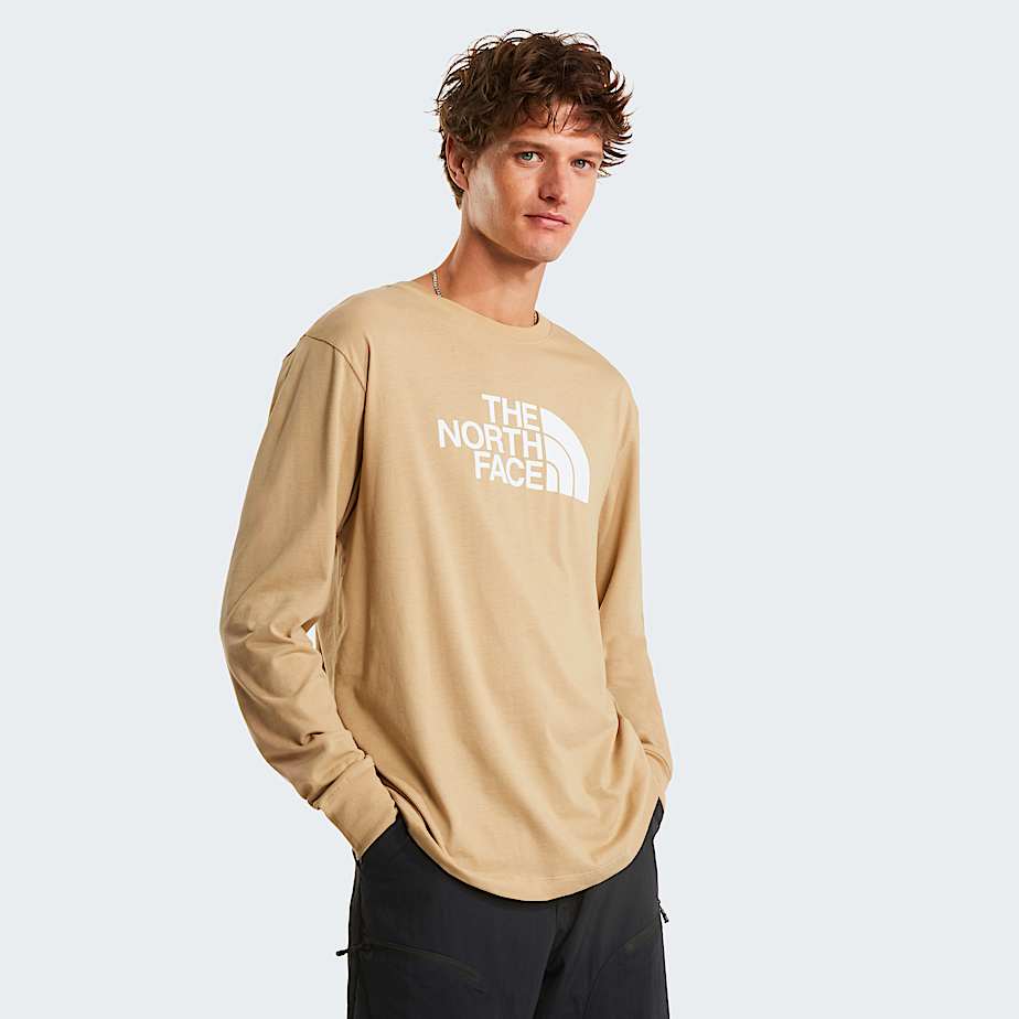 The North Face Men's Evolution Half Dome Regular Long-sleeve T-shirt Khaki Stone