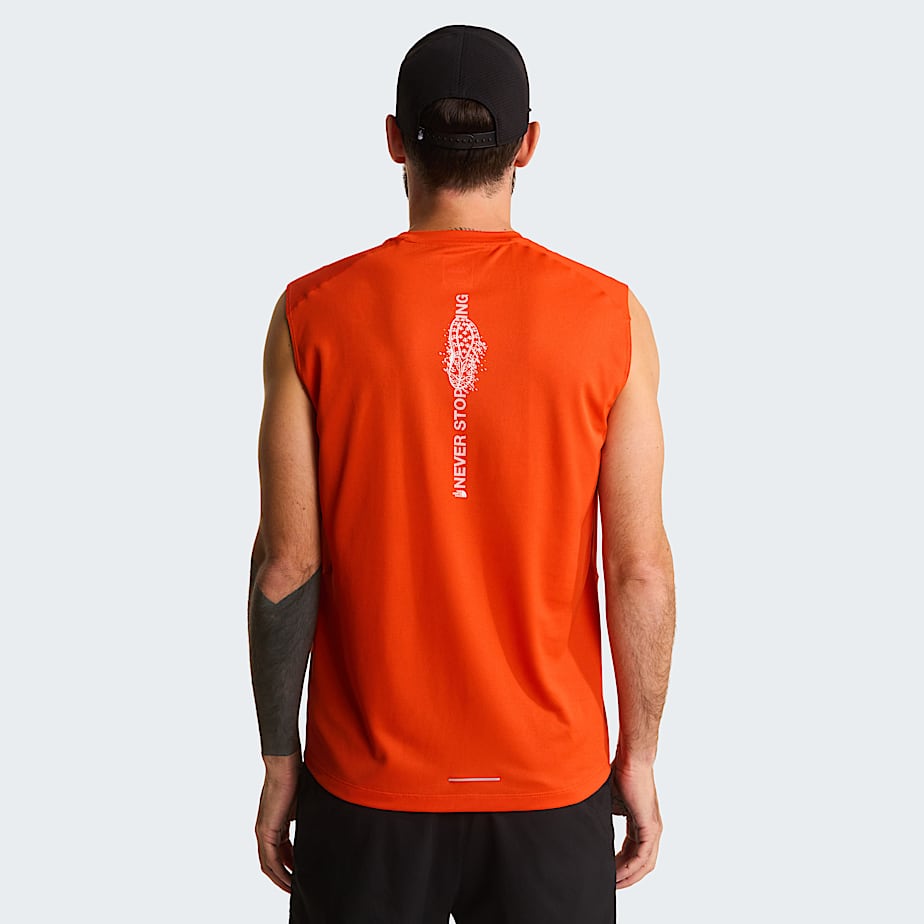 The North Face Men's Lightbright Graphic Tank Top Lava Red