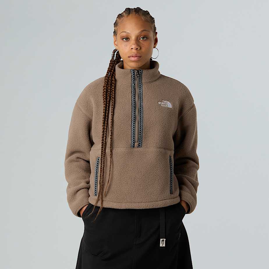 The North Face Tnf Fleeski Pullover-fleece Mit 1/4-langem Rv Für Damen Mocha Brown 