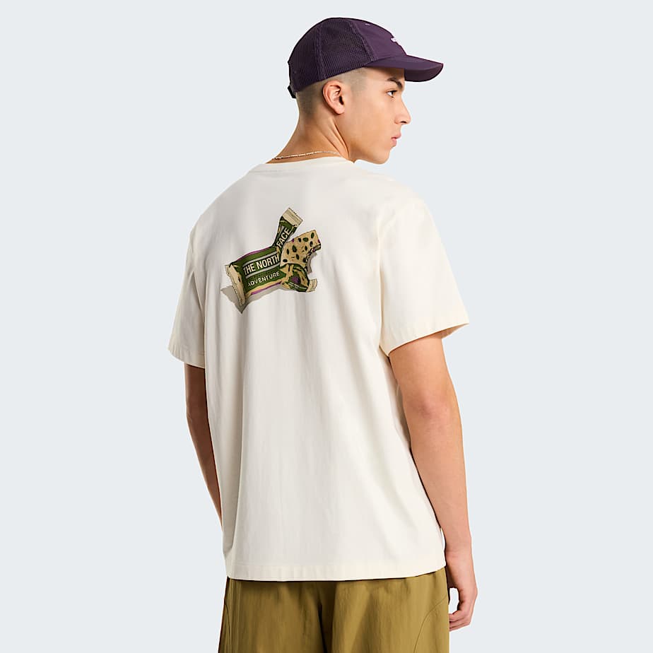 The North Face Tnf Snack Relaxt Geschnittenes T-Shirt Mit Grafik FüR Herren White Dune GrößE M Male-image