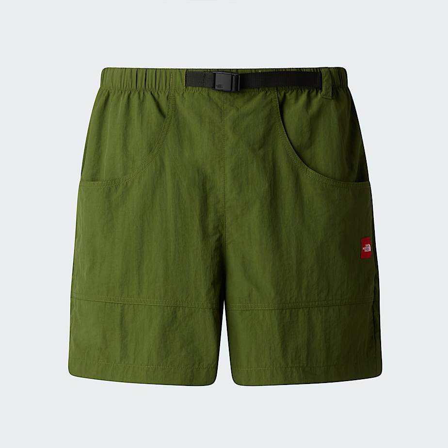 The North Face Unisex Red Box Nylon Belted Shorts Woodland Green