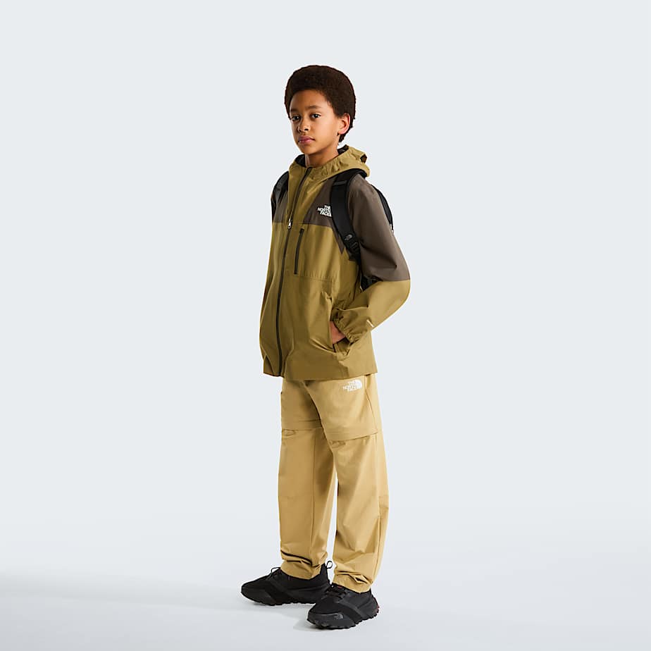 The North Face Teens' Hike Packable Shell Jacket New Taupe Green-cedar