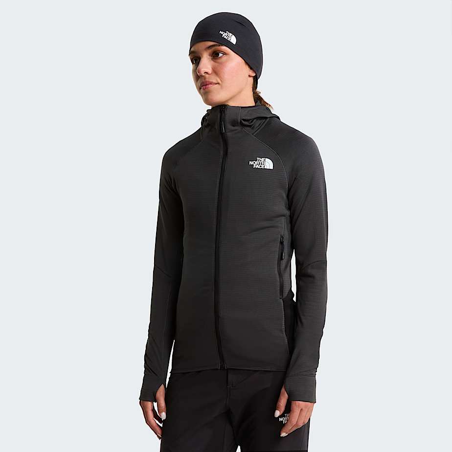 The North Face Women’s Bolt Polartec® Power Grid™ Hooded Jacket Asphalt Grey-tnf Black
