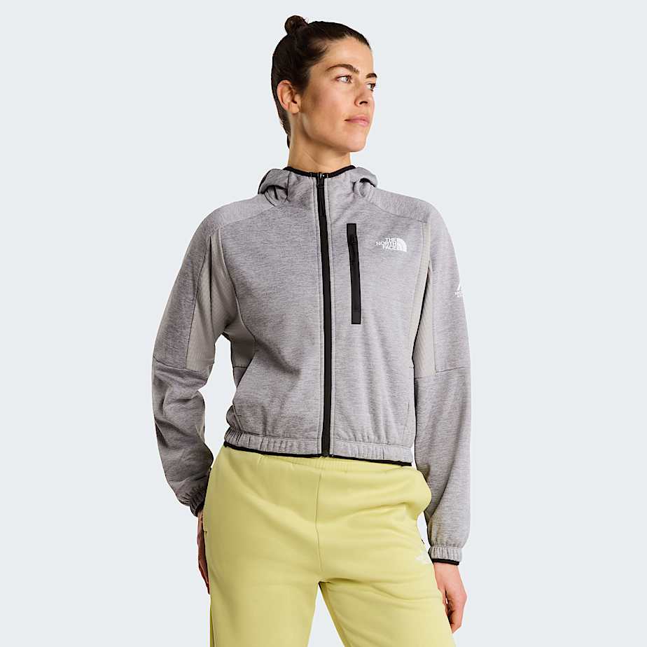 The North Face Mountain Athletics Kapuzenfleece Mit Durchgehendem Rv FüR Damen Tnf Pale Grey Heather-Meld Grey GrößE M Female-image