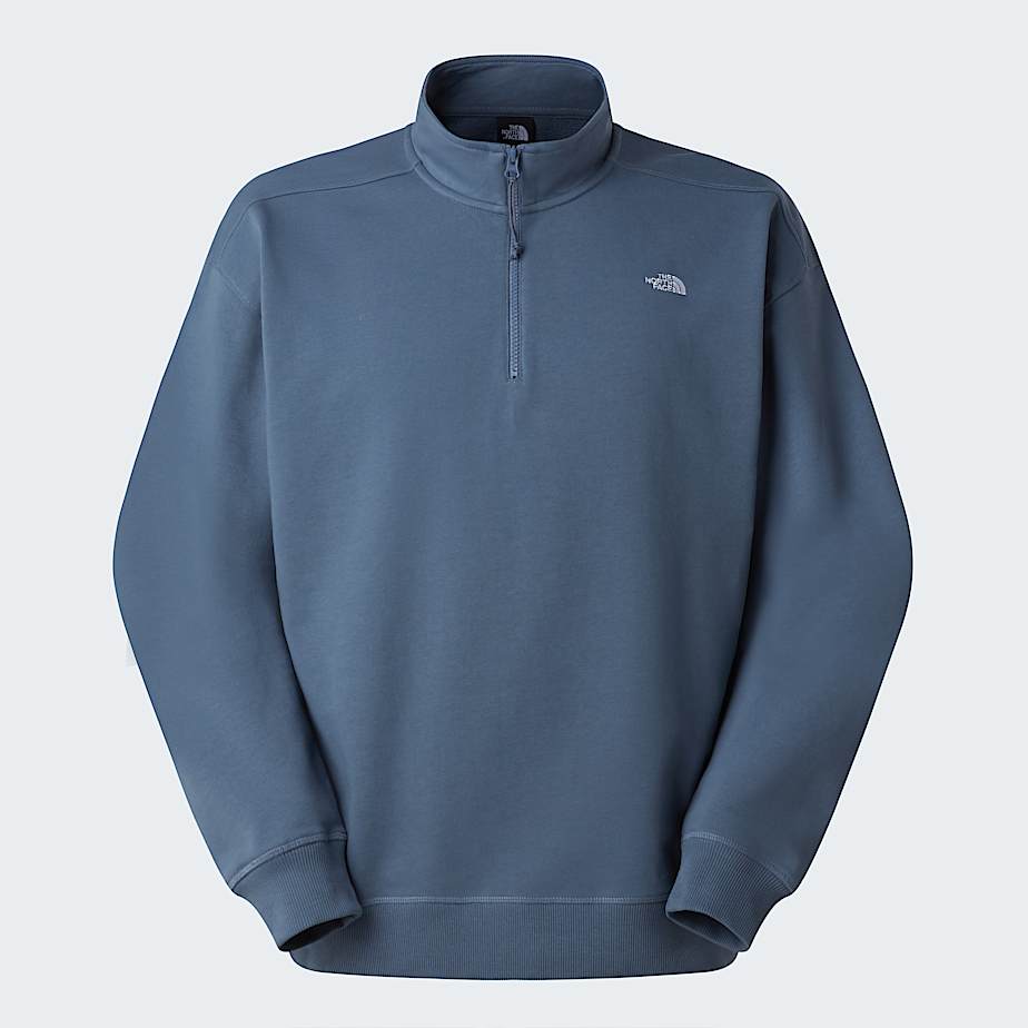 The North Face Unisex Essential Light Relaxed 1/4 Zip Sweatshirt Granite Grey