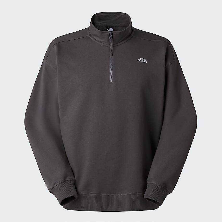 The North Face Unisex Essential Light Relaxed 1/4 Zip Sweatshirt Anthracite Grey
