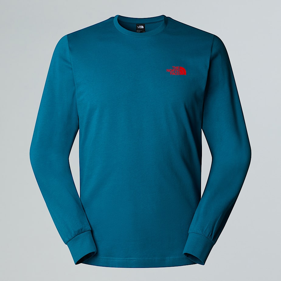 The North Face Menâ€™s Nse Box Long-sleeve T-shirt Mineral Ink-tnf Red