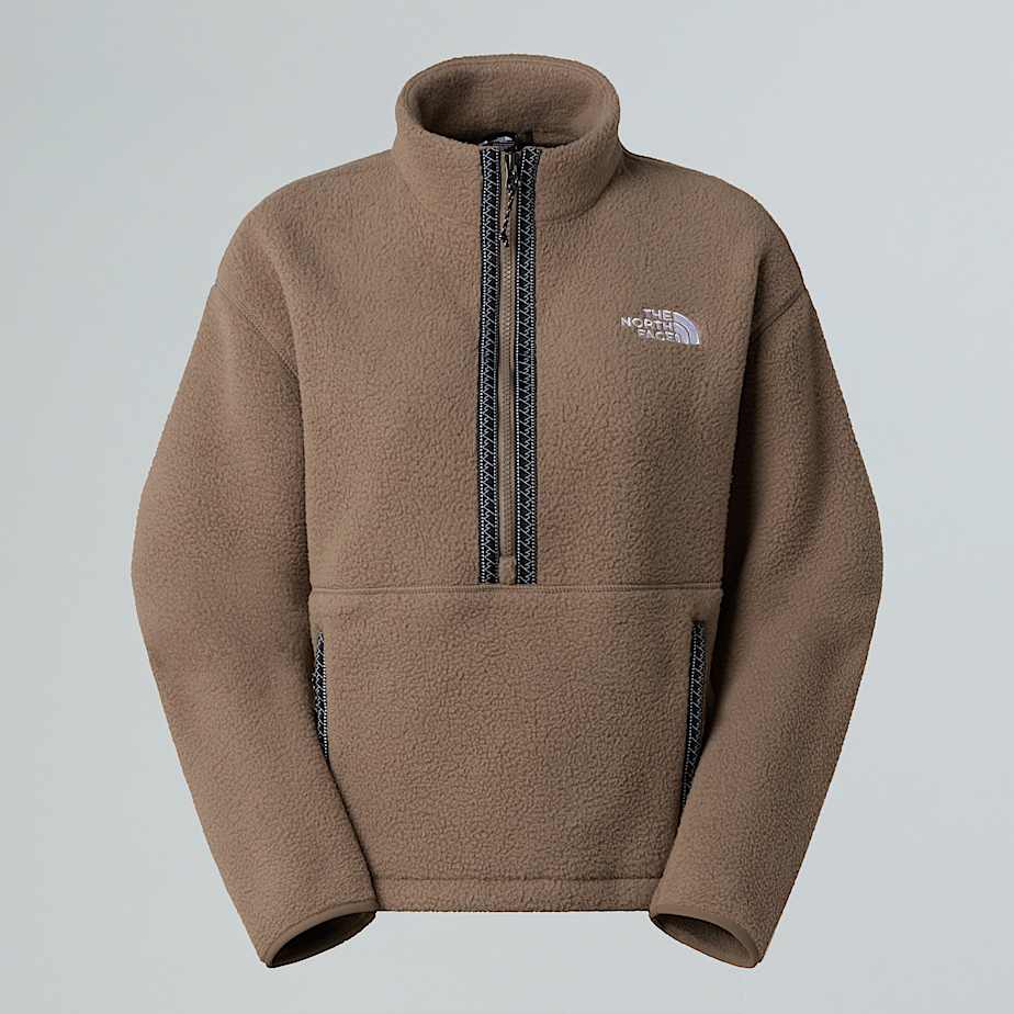 The North Face Tnf Fleeski Pullover-fleece Mit 1/4-langem Rv Für Damen Mocha Brown 
