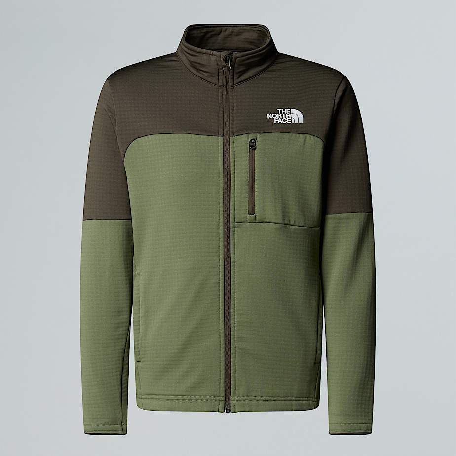 The North Face Teens' Hike Full-zip Midlayer Jacket Bark Mist-new Taupe Green