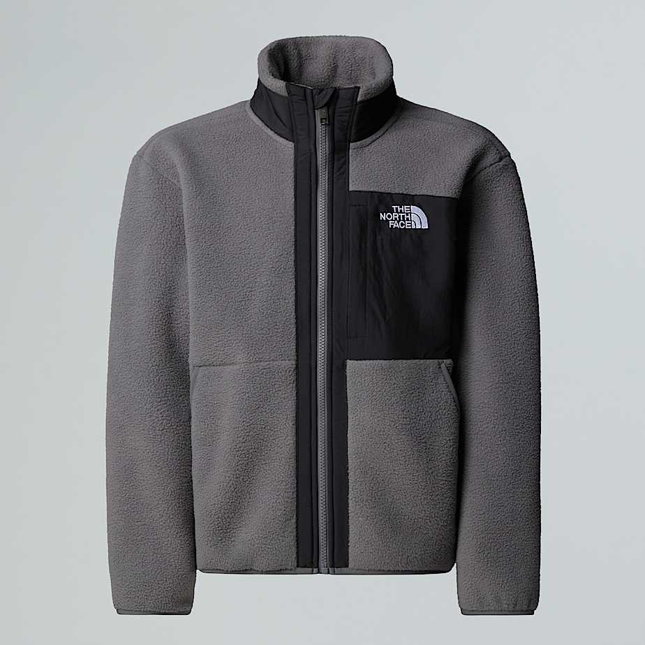 The North Face Boys' Yumiori Full-zip Fleece Jacket Smoked Pearl-tnf Black