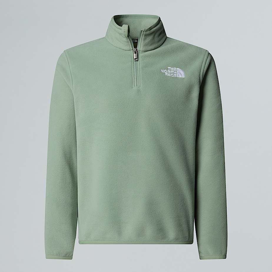 The North Face Forro Polar Con Cremallera De 1/4 Glacier Para Jóvenes Slate Moss 