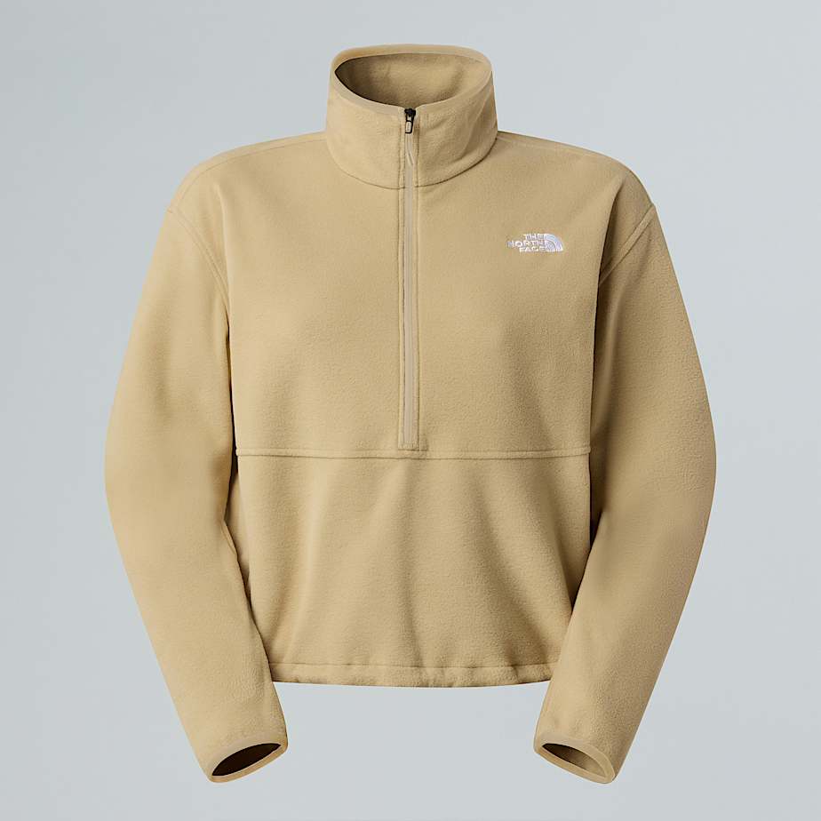 The North Face Glacier Kurzer Fleece Mit 1/2-langem Rv Für Damen Khaki Stone 