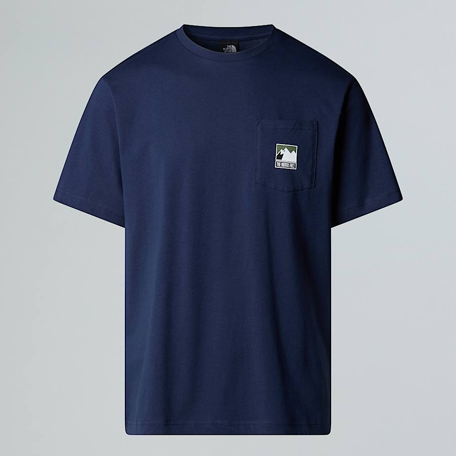 The North Face Camiseta Holgada Con Bolsillo Y Logotipo Mountain Para Hombre Summit Navy 