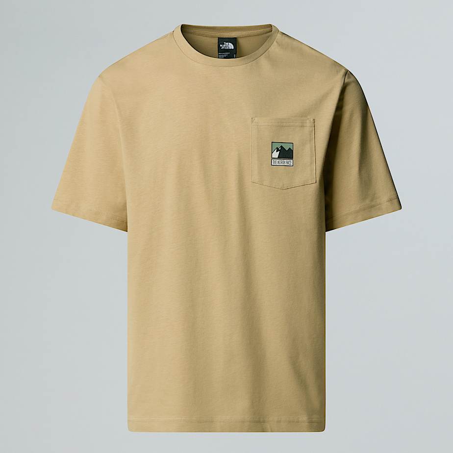 The North Face Camiseta Holgada Con Bolsillo Y Logotipo Mountain Para Hombre Khaki Stone 