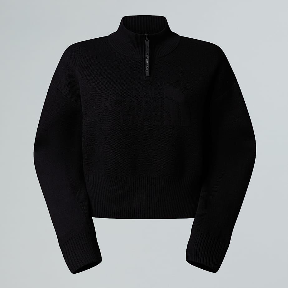The North Face Logo Sweatshirt Mit 1/2-langem Rv Für Damen Tnf Black 
