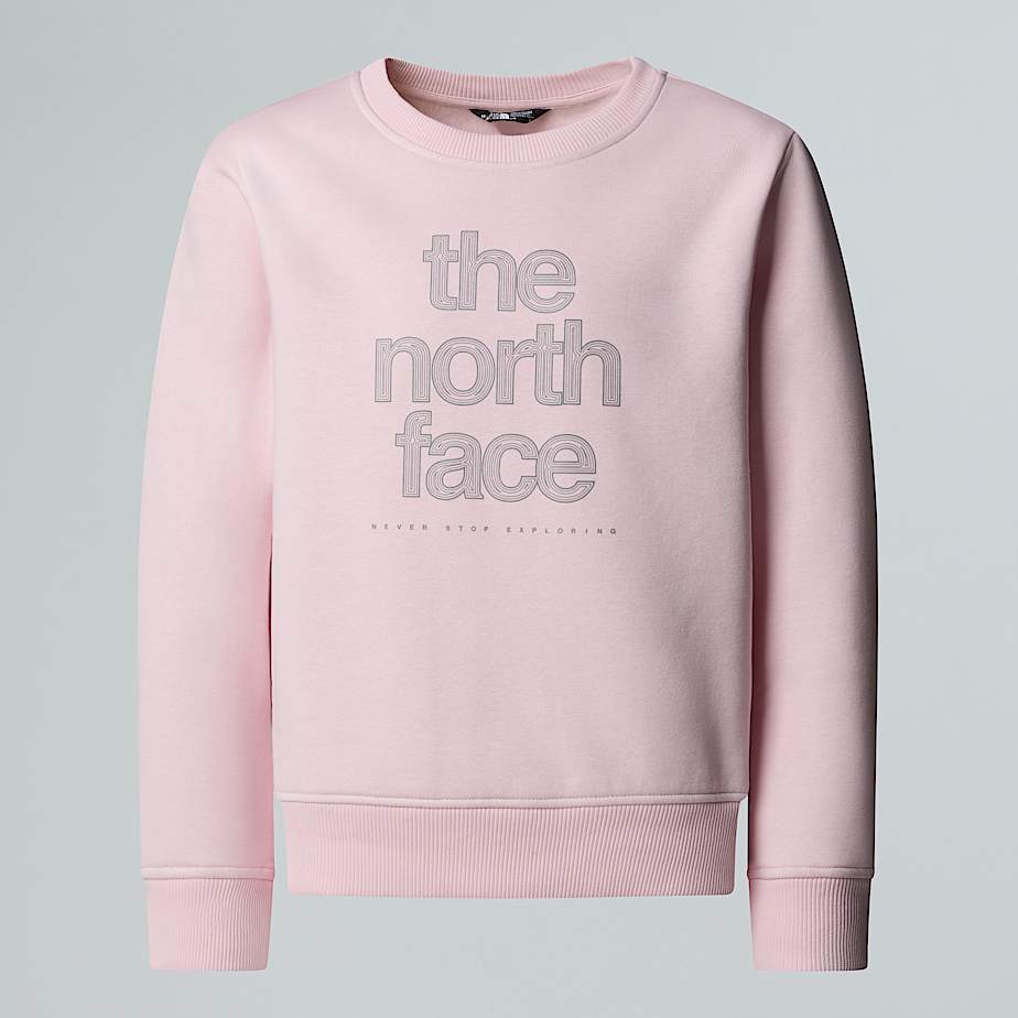 The North Face Reflektierendes & Relaxt Geschnittenes Logo Sweatshirt Für Mädchen Pale Blossom 
