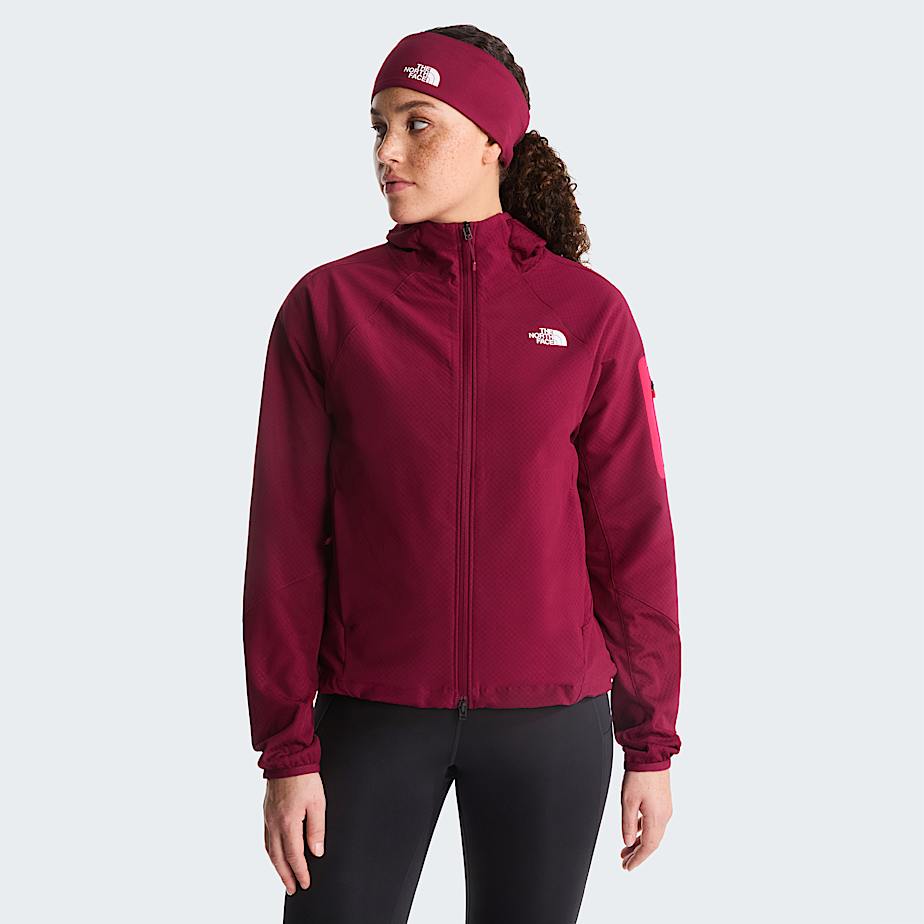 The North Face Women's Hybrid Tek Approach Full-zip Hooded Jacket Burgundy Crush-lali Guran