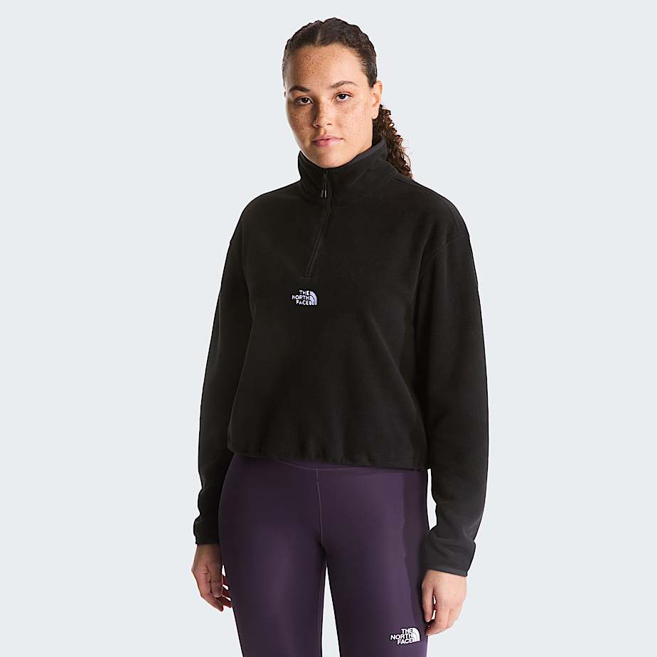 The North Face Women's Glacier Novelty Logo 1/4 Zip Fleece Tnf Black