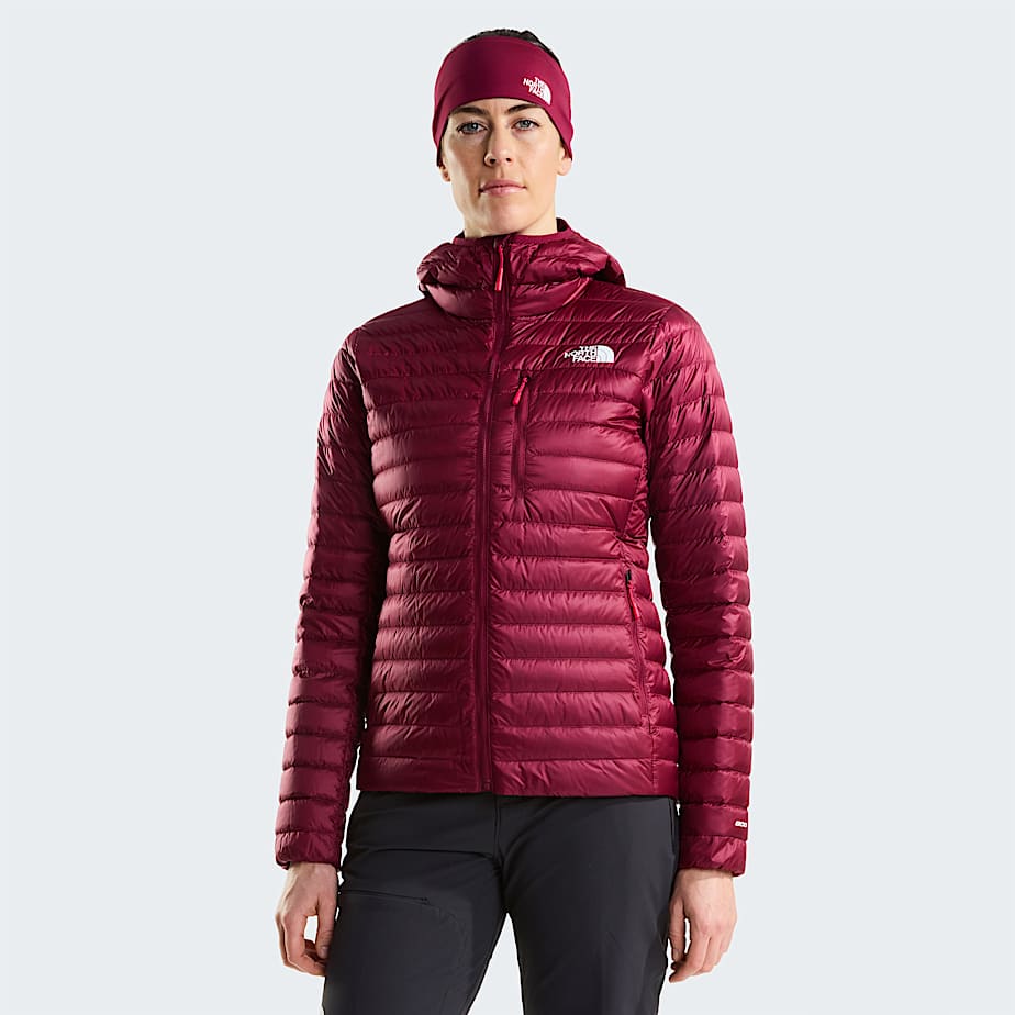 The North Face Women's Bettaforca Lightweight Down Hooded Jacket Burgundy Crush-lali Guran