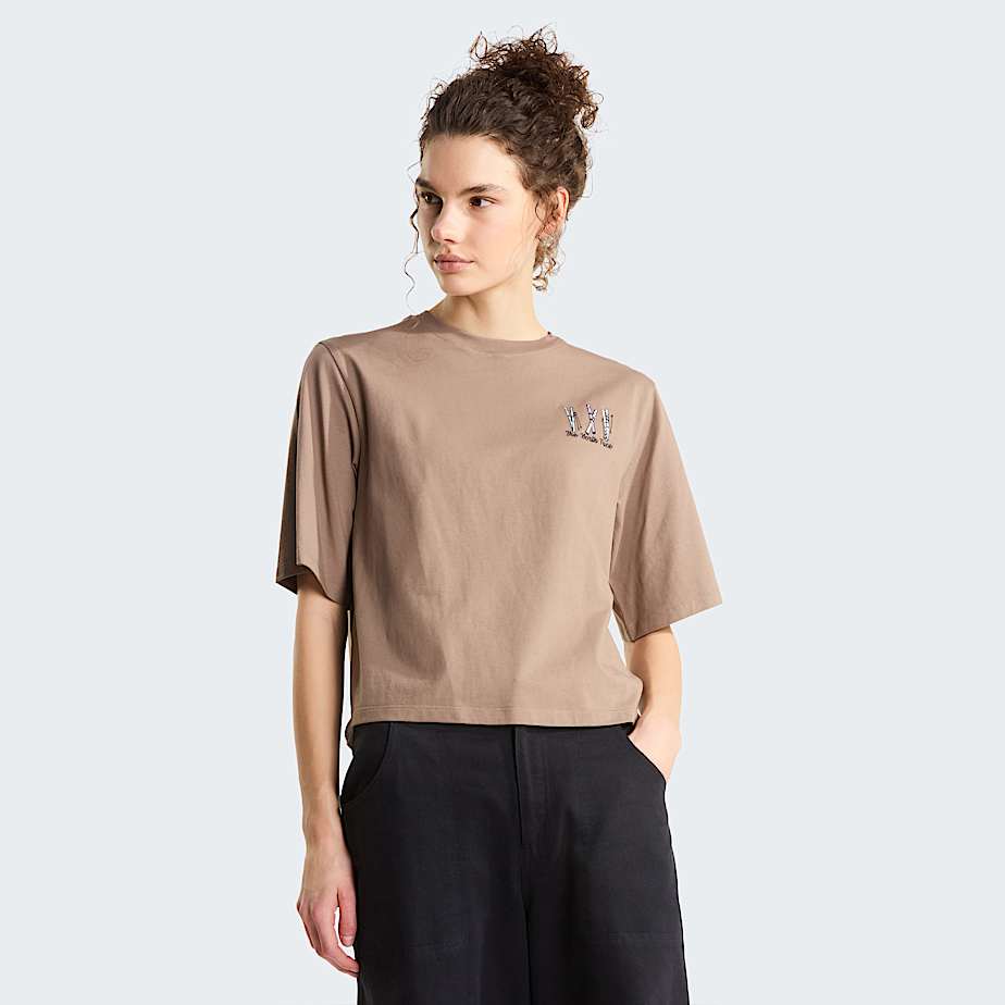 The North Face Women's Ski Embroidery Boxy Graphic T-shirt Garnet
