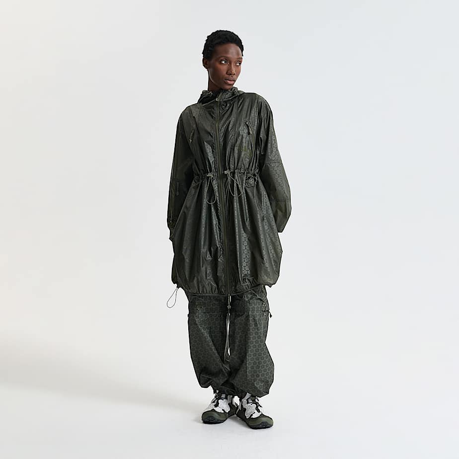 The North Face Tnf X Cecilie Bahnsen Emma Long Wind Jacket Forest Night Green
