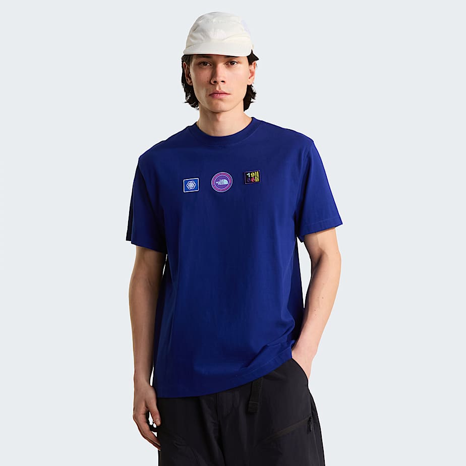 The North Face Unisex Explorer Badges Relaxed Graphic T-shirt Bold Blue